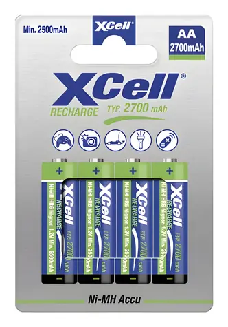 XCell X2700 / Nabíjecí baterie AA / Ni-MH / 1,2 V / 2700 mAh / 4 ks