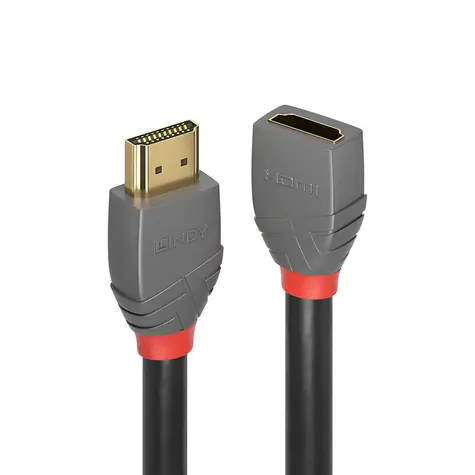 Lindy Anthra Line černá / HDMI prodlužovací kabel / HDMI 2.0 / 0,5 m / 4K 60Hz