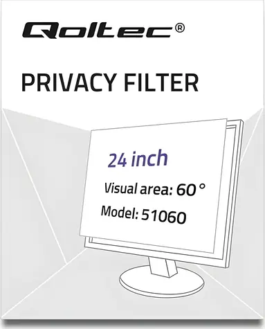 Qoltec 24" / Privátní filtr / 16:9 / RODO