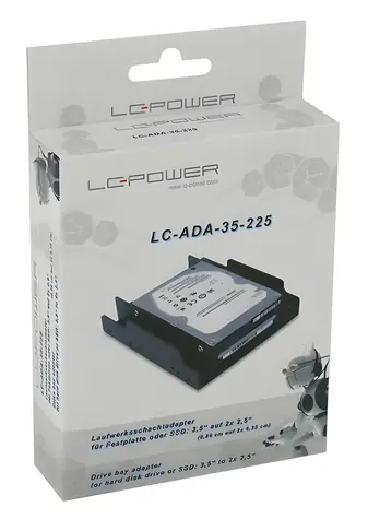 LC POWER 3,5" na 2x 2,5" černá / Rámeček pro HDD/SSD / plast