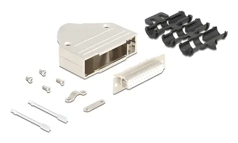 Delock Kryt konektoru Sub-D 25 pin / kovový / zásuvka / stříbrný
