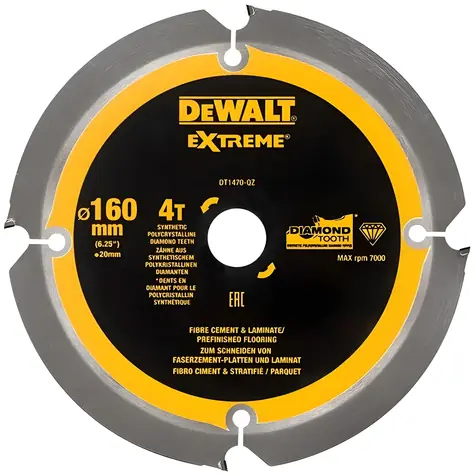 DeWalt / Pilový kotouč / Průměr 160x20 mm / 40 zubů / Laminát, cement, sádrokarton