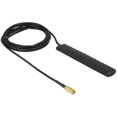 Delock anténa DAB+ a DVB-T2 SMB černá / Anténa / Zesílení 20 dBi / Kabel 2 m / Lepicí montáž