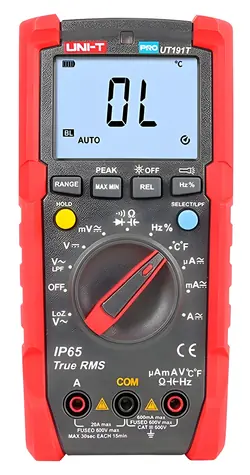 UNI-T UT191T / Profesionální multimetr / True RMS / IP65 / 600V / 20A