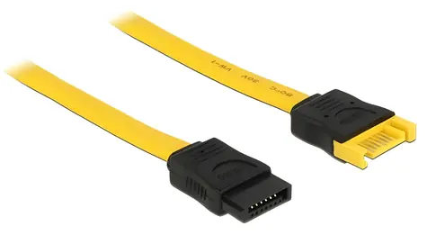 DeLock SATA III žlutá / Prodlužovací kabel / 0,3 m / 6 Gb/s