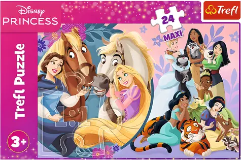 TREFL Puzzle Disney Princezny: Úsměv přátelství MAXI / 24 dílků / 60 x 40 cm