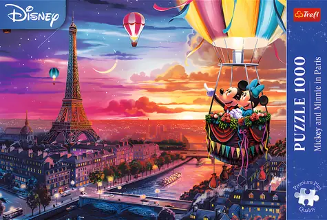 TREFL Puzzle Premium Plus Mickey a Minnie v Paříži / 1000 dílků / 68,3 x 48 cm