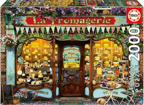 EDUCA Puzzle Obchod s jemnými sýry / 2000 dílků / 96 × 68 cm
