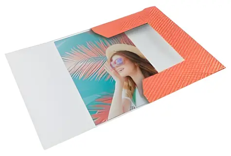 ESSELTE Desky na dokumenty Colour'Breeze korálová / A4 / karton / s gumičkou