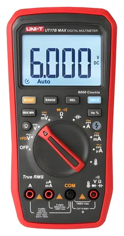 UNI-T UT17B MAX / Digitální multimetr / True RMS / měření teploty / CAT III 600V