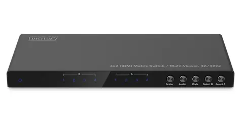 Digitus DS-55345 černá / HDMI Matrix Switch / 4x2 / Multi-Viewer / 4K30Hz / RS232