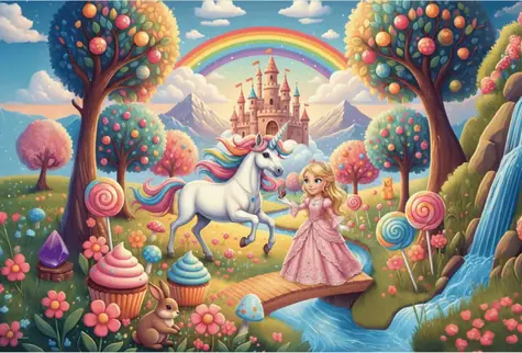 TREFL Puzzle Princezna a jednorožec MAXI / 24 dílků / 60 x 40 cm