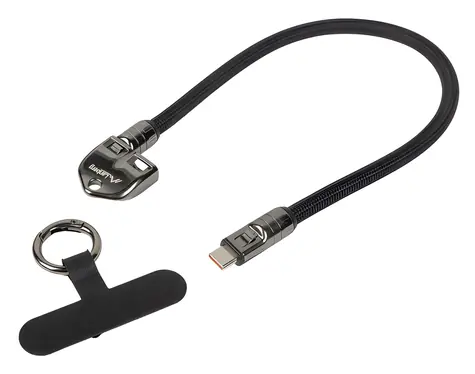 Lanberg USB-C - USB-C černá / Klíčenkový nabíjecí kabel / 0,3 m / 240 W
