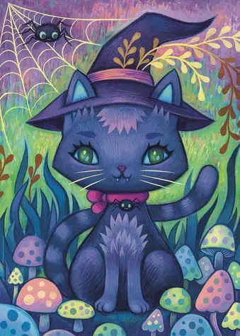 HEYE Puzzle Dreaming: Kočka čarodějka / 1000 dílků / 50 x 70 cm