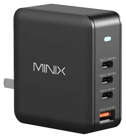 Minix P165 / Síťová nabíječka / GaN / 3x USB-C / 1x USB-A / 165W / PD 3.1