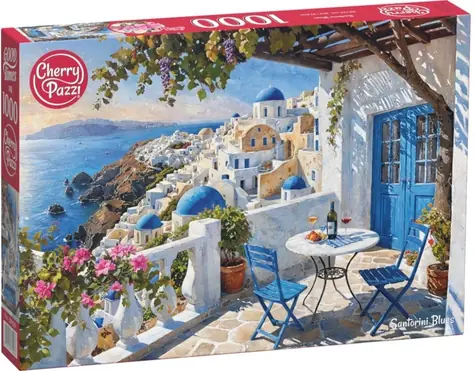 CHERRY PAZZI Puzzle Santorinské Blues / 1000 dílků / 70 x 50 cm