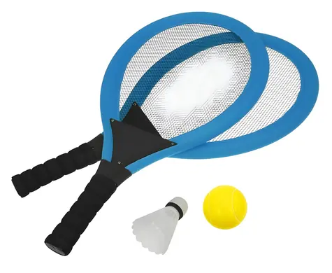 RULYT Líný tenis set modrý / 2× raketa / míček / košíček