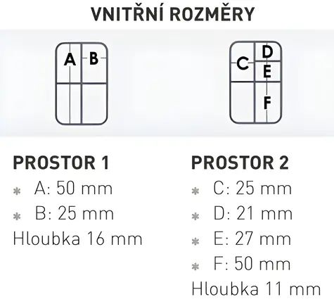 VERSUS Krabička VS 310 / Organizér nástrah a rybářských potřeb / 11,4 × 6,3 × 3,4 cm