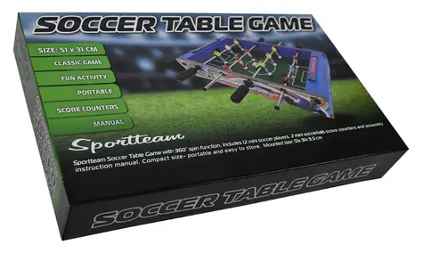 SPORTTEAM Mini stolní fotbal / 51x31x9,5 cm / 12 figurek, 2 míčky, 2 počítadla skóre