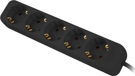 Lanberg černá / Prodlužovací přívod / 5 zásuvek / 1,5 m / 230 V / bez vypínače