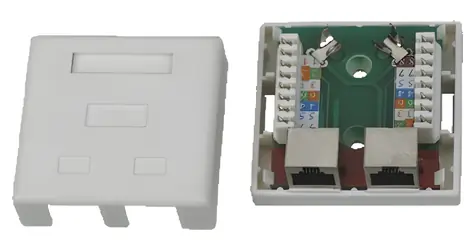 XtendLan 2xRJ45 Cat5e stíněná / Zásuvka / na zeď / spodní vývod / narážecí