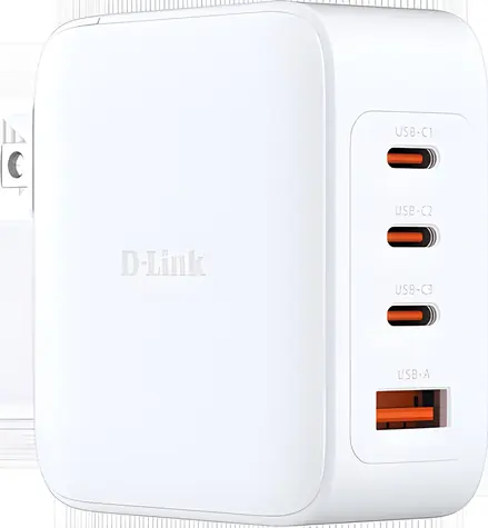 D-Link DCF-141/E bílá / Nabíječka / GaN / 140W / 3x USB-C / 1x USB-A