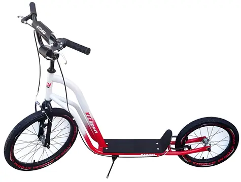 KUBIsport Storm bíločervená / Koloběžka / Nafukovací kola 20/16"