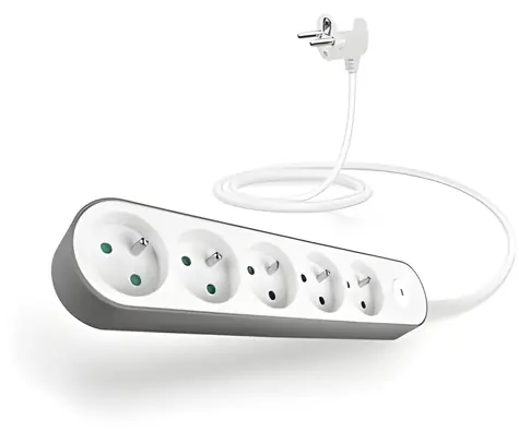 CONNECT IT PowerRex3 bílá / Prodlužovací kabel / 5 zásuvek / 1,5 m / s vypínačem