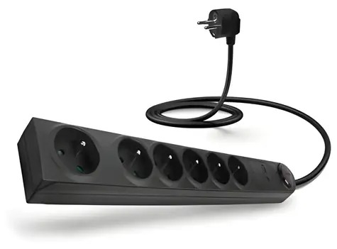 Connect IT prodlužovací kabel s přepěťovou ochranou černá / Prodlužovací kabel / 230V / 6 zásuvek / 1,5 m
