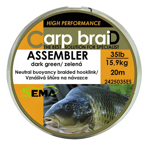 SEMA Pletená šňůra Assembler / 20 m / 35 lbs / 15,9 kg