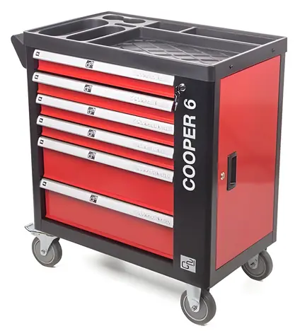G21 Cooper 6 černo-červená / Dílenský vozík / 41 kg