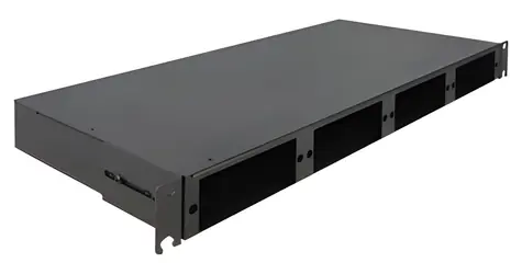 Delock 19" LWL HD Patch panel černá / Patch panel / 1U / HD kazety nebo optické adaptéry / max. 144 vláken
