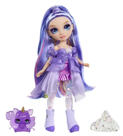 MGA Rainbow High Shimmers panenka Violet / Se třpytivým slizem / od 4 let