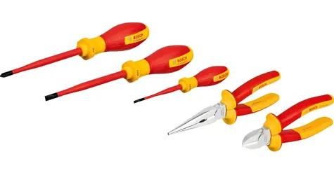 Bosch 1600A02NG2 červená/žlutá / Sada nářadí VDE / 5 dílů / šroubováky, kleště / do 1000 V
