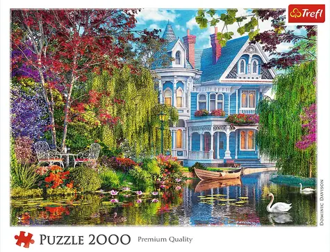 TREFL Puzzle Dům u jezera / 2000 dílků / 96 x 68 cm