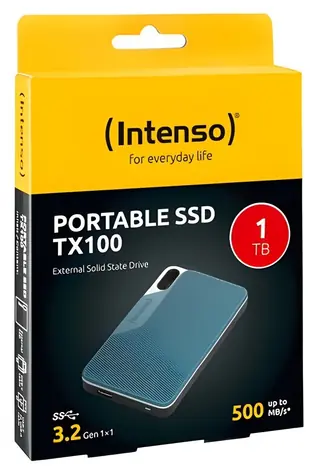 Intenso TX100 1TB šedo-modrá / Externí SSD / 2.5" / USB 3.2 Gen 1x1