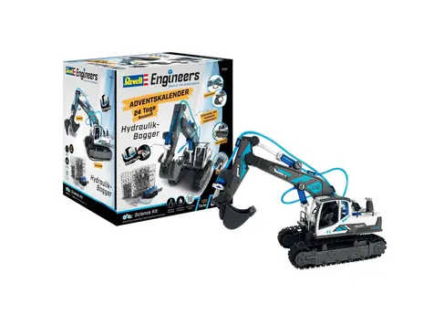 REVELL Adventní kalendář Hydraulický bagr / stavebnice