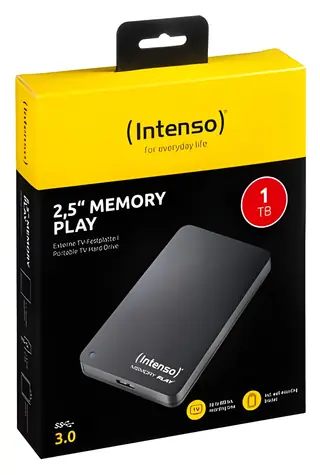 Intenso Memory Play 1TB černá / Externí disk / 2.5" / USB 3.0 / R: 85 MB/s / W: 75 MB/s