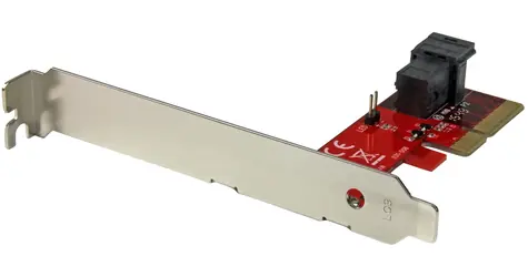 StarTech U.2 na PCIe červený / Adaptér / pro 2.5" NVMe SSD / U.2