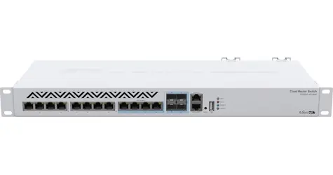MikroTik CRS312-4C+8XG-RM / Cloud Router Switch / 8x 10GbE RJ-45 / 4x SFP+/RJ-45 combo / RouterOS/SwOS L5 / 1U