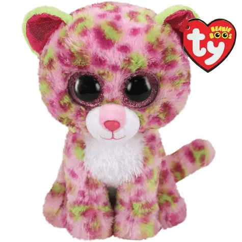 TY Plyšový leopard Lainey růžový / 24 cm