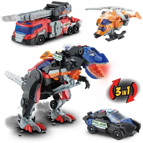 VTECH Dinosaurus Switch & Go Super T-Rex / 3 v 1 transformace na vozidla / Zvuky a světla / od 3 let