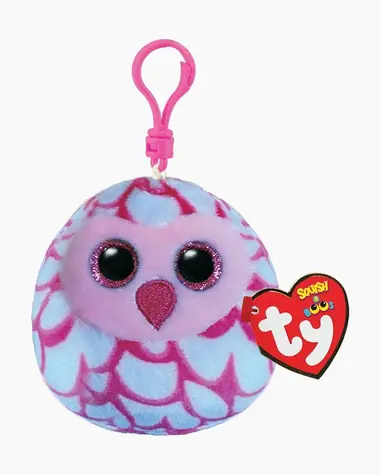 TY Squishy Pinky plyšová sova růžová / 8,5 cm