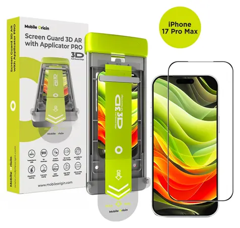 Mobile Origin Screen Guard 3D AR PRO iPhone 17 Pro Max/18 Pro Max / Tvrzené sklo Corning 9H / S aplikátorem