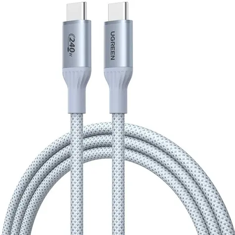 Ugreen L534 stříbrná / Kabel USB-C / PD 240W / 480 Mbps / 1m
