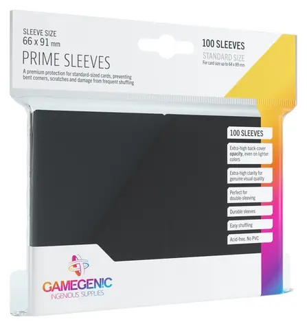 GAMEGENIC Obaly na karty Prime černé / 66x91 mm / 100 ks