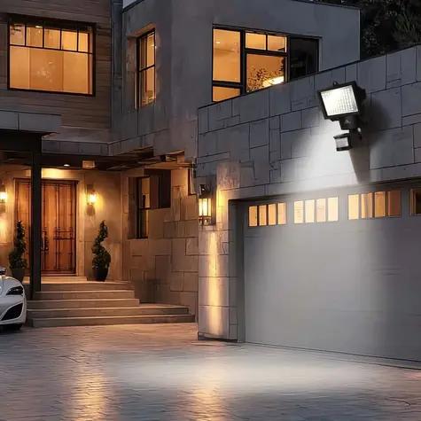 Maclean MCE442 černá / Solární LED reflektor / senzor pohybu / nástěnný / IP44 / 6000K