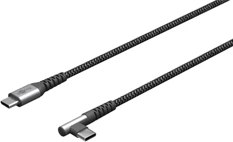 Goobay 64659 Space Grey/Silver / Datový kabel / USB-C - USB-C / textilní opletení / 1 m