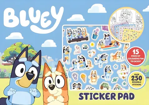 CHARACTER Samolepkový blok Bluey / A3 / přes 250 samolepek