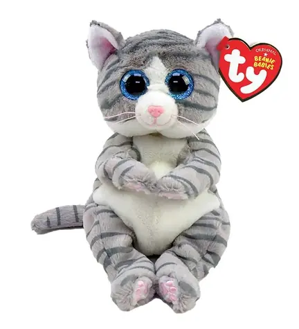 TY Plyšák kočka Mitzi šedá / 15 cm